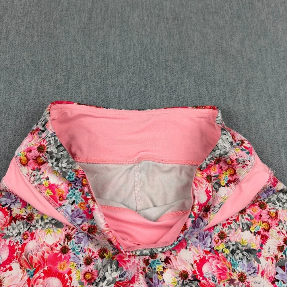 Lululemon Womens Leggings 6 Pink Flowabunga Mini Crop II Run Inspire 22" Yoga - Picture 3 of 14